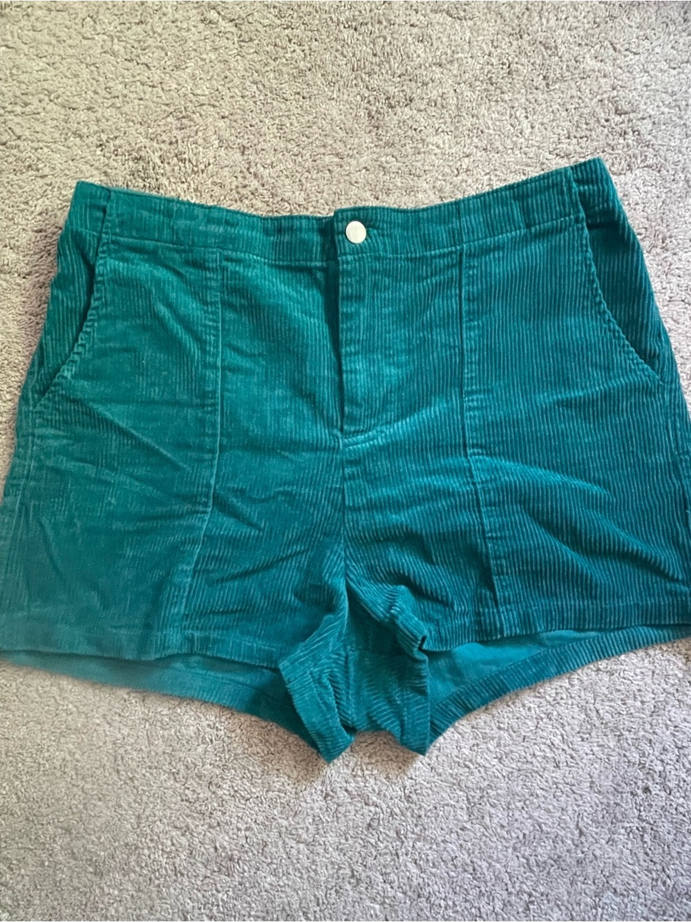 wild fable Teal Corduroy High-Waist Shorts